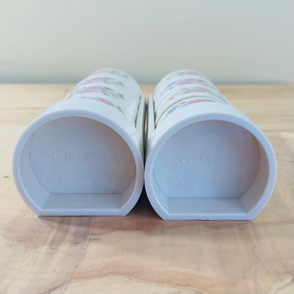 2 Sets of 4 Gemco Vintage 1980's Napkin Rings & Holders w/ Floral, Flower Design - Picture 5 of 10